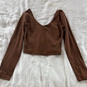 Lululemon Brown Long Sleeve Crop Top